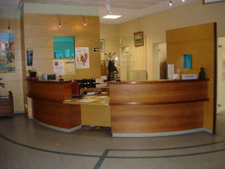 banque accueil bois, stratifié
