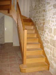 Escalier bois 1/4 tournant